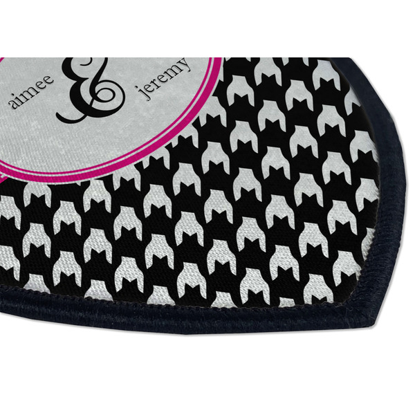 Houndstooth w/Pink Accent Iron on Shield 3 Detail