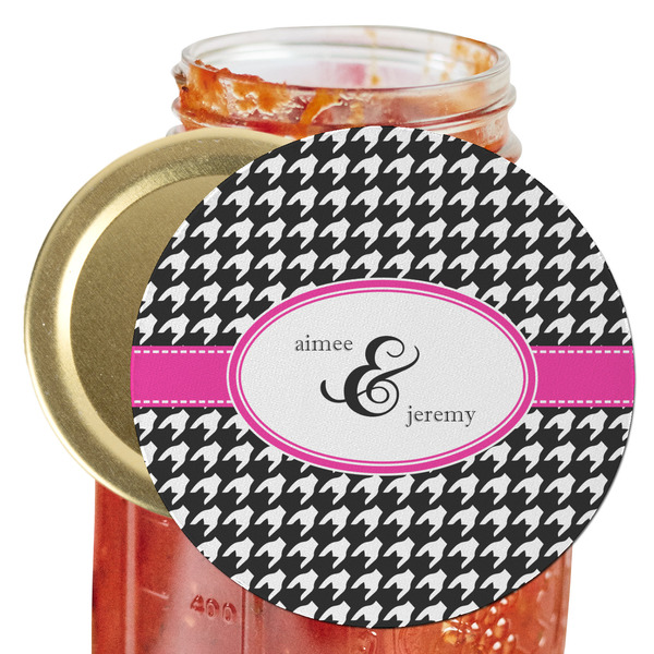 Custom Houndstooth w/Pink Accent Jar Opener (Personalized)