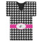 Houndstooth w/Pink Accent Jersey Bottle Cooler - FRONT (flat)