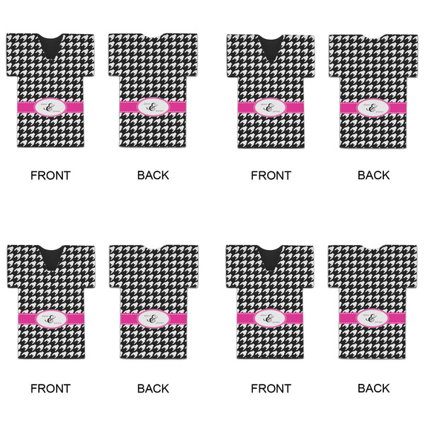 Houndstooth w/Pink Accent Jersey Bottle Cooler - Set of 4 - APPROVAL