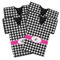 Houndstooth w/Pink Accent Jersey Bottle Cooler - Set of 4 - MAIN (flat)