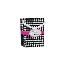 Houndstooth w/Pink Accent Jewelry Gift Bags - Matte (Personalized)