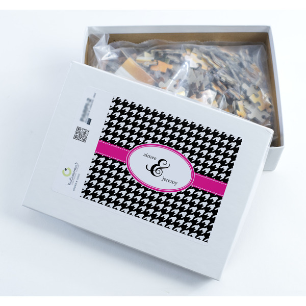 Houndstooth w/Pink Accent Jigsaw Puzzle 252 Piece - Box