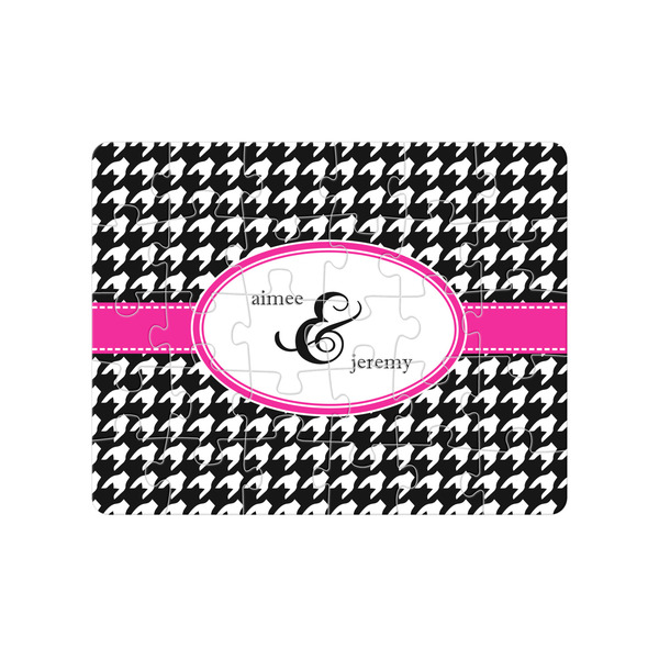 Custom Houndstooth w/Pink Accent 30 pc Jigsaw Puzzle (Personalized)