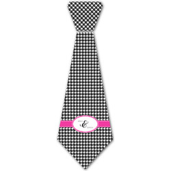 Houndstooth w/Pink Accent Iron On Tie - 4 Sizes w/ Couple's Names