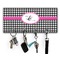 Houndstooth w/Pink Accent Key Hanger w/ 4 Hooks & Keys
