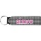 Houndstooth w/Pink Accent Neoprene Keychain Fob (Personalized)