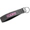 Houndstooth w/Pink Accent Webbing Keychain FOB with Metal