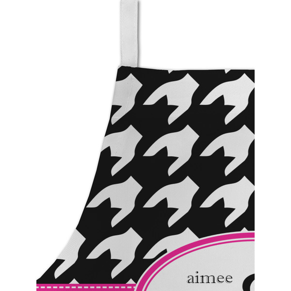 Houndstooth w/Pink Accent Kid's Aprons - Detail