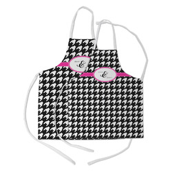 Houndstooth w/Pink Accent Kid's Apron w/ Couple's Names