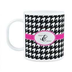 Houndstooth w/Pink Accent Plastic Kids Mug (Personalized)