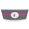 Houndstooth w/Pink Accent Kids Bowls - FRONT