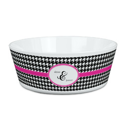 Houndstooth w/Pink Accent Kid's Bowl (Personalized)