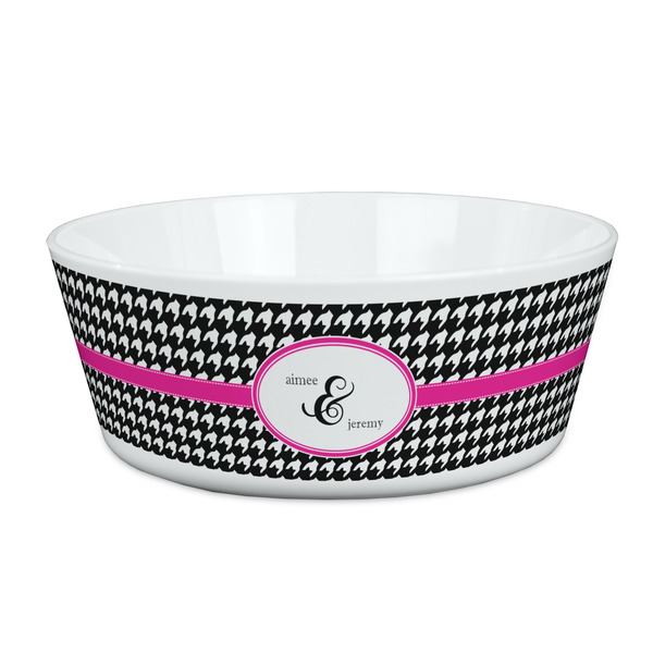 Custom Houndstooth w/Pink Accent Kid's Bowl (Personalized)