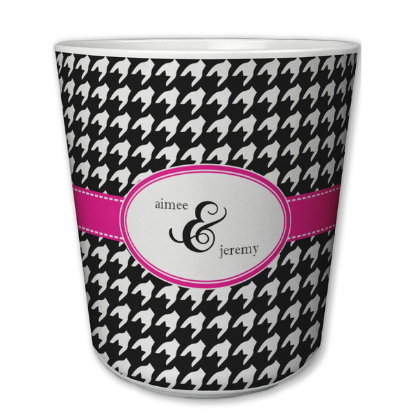 Custom Houndstooth w/Pink Accent Plastic Tumbler 6oz (Personalized)