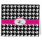 Houndstooth w/Pink Accent Kitchen Towel - Poly Cotton - Folded Half