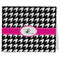 Houndstooth w/Pink Accent Kitchen Towel - Poly Cotton w/ Couple's Names