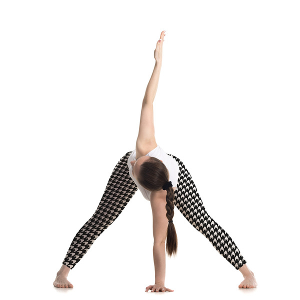 Houndstooth w/Pink Accent Ladies Leggings - LIFESTYLE