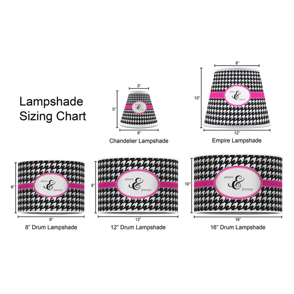 Houndstooth w/Pink Accent Lampshade Sizing Chart