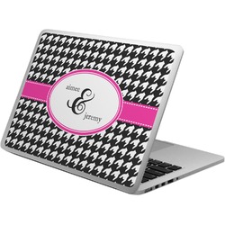 Houndstooth w/Pink Accent Laptop Skin - Custom Sized (Personalized)
