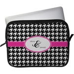 Houndstooth w/Pink Accent Laptop Sleeve / Case - 15" (Personalized)