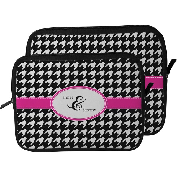 Houndstooth w/Pink Accent Laptop Sleeve (Size Comparison)