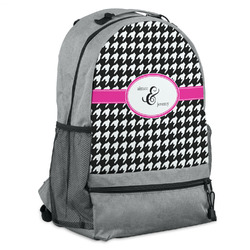 Houndstooth w/Pink Accent Backpack - Grey (Personalized)