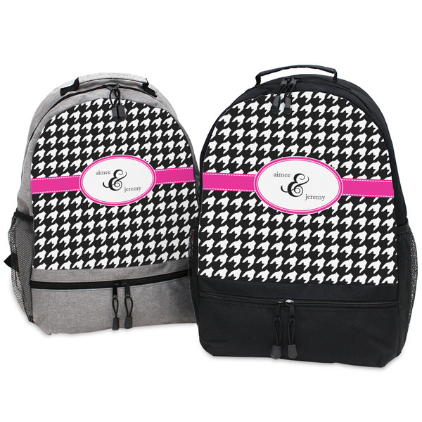 Houndstooth w/Pink Accent Large Backpacks - Both