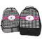 Houndstooth w/Pink Accent Large Backpacks - Both