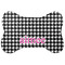 Houndstooth w/Pink Accent Large Bone Shaped Mat - Flat