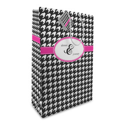 Houndstooth w/Pink Accent Large Gift Bag (Personalized)