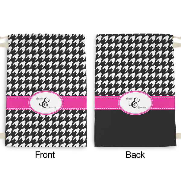 Houndstooth w/Pink Accent Large Laundry Bag - Front & Back View