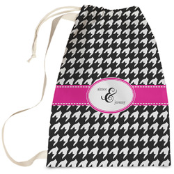 Houndstooth w/Pink Accent Laundry Bag (Personalized)