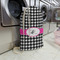 Houndstooth w/Pink Accent Large Laundry Bag - In Context
