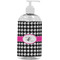 Houndstooth w/Pink Accent Plastic Soap / Lotion Dispenser (16 oz - Large - White) (Personalized)