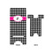 Houndstooth w/Pink Accent Large Phone Stand - Front & Back