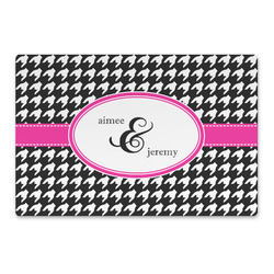 Houndstooth w/Pink Accent Large Rectangle Car Magnet (Personalized)