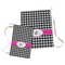 Houndstooth w/Pink Accent Laundry Bag - Both Bags