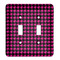 Houndstooth w/Pink Accent Personalized Light Switch Cover (2 Toggle Plate)