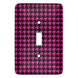 Houndstooth w/Pink Accent Light Switch Cover (Personalized)