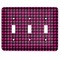 Houndstooth w/Pink Accent Light Switch Covers (3 Toggle Plate)