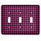Houndstooth w/Pink Accent Light Switch Cover (3 Toggle Plate)