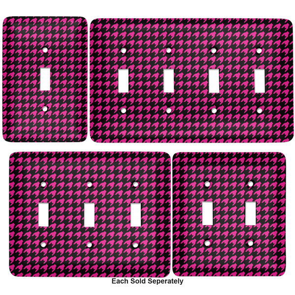 Houndstooth w/Pink Accent Light Switch Covers all sizes