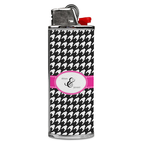 Custom Houndstooth w/Pink Accent Case for BIC Lighters (Personalized)