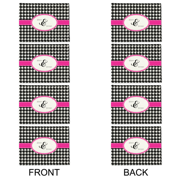 Houndstooth w/Pink Accent Linen Placemat - APPROVAL Set of 4 (double sided)