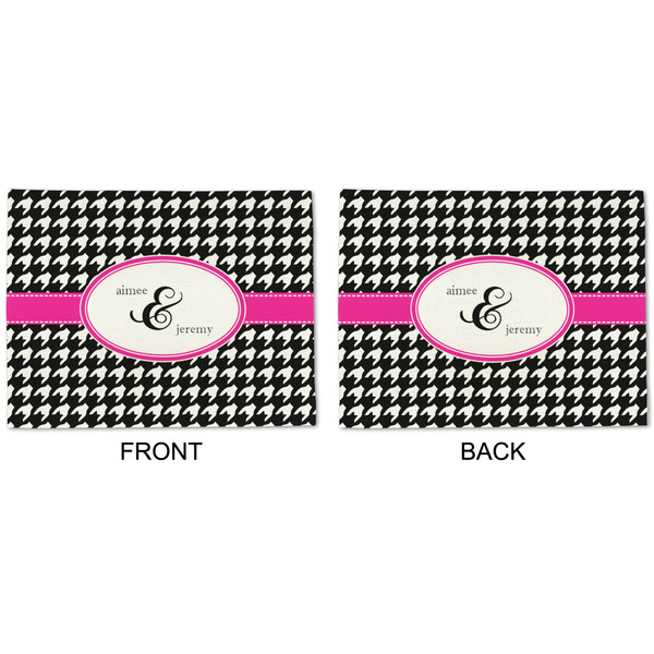 Houndstooth w/Pink Accent Linen Placemat - APPROVAL (double sided)