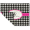 Houndstooth w/Pink Accent Linen Placemat - Folded Corner (double side)