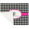 Houndstooth w/Pink Accent Linen Placemat - Folded Corner (single side)