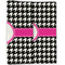 Houndstooth w/Pink Accent Linen Placemat - Folded Half (double sided)