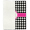Houndstooth w/Pink Accent Linen Placemat - Folded Half
